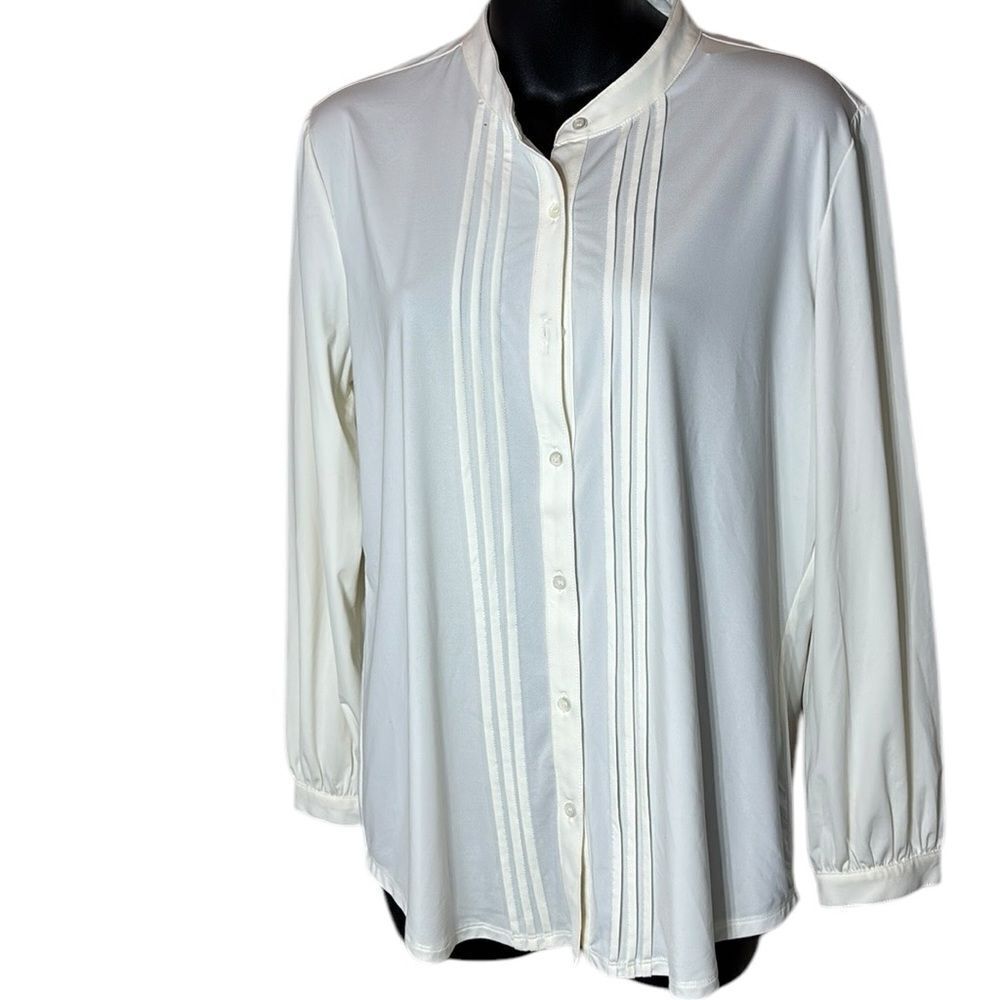 J. McLaughlin women’s Lisette top in off white new medium lyford jersey material
